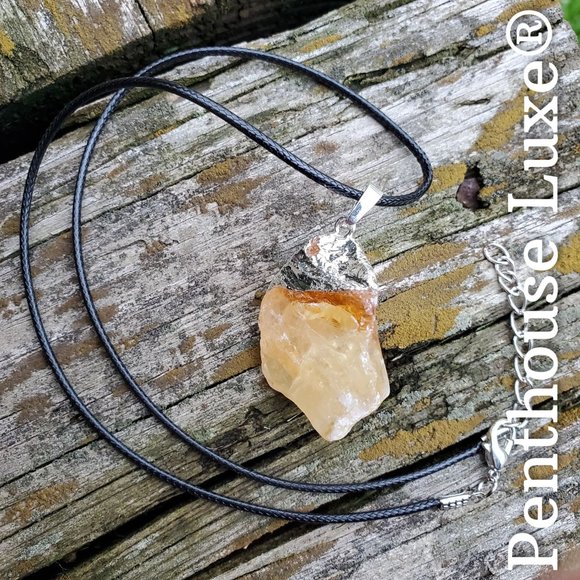 REAL Citrine Quartz Pendant Necklace - Picture 4 of 6